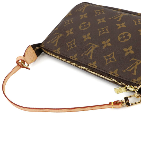 Louis Vuitton Monogram Pochette Accessoires Handbag M51980 Brown with Gold Ha... - Picture 6 of 9